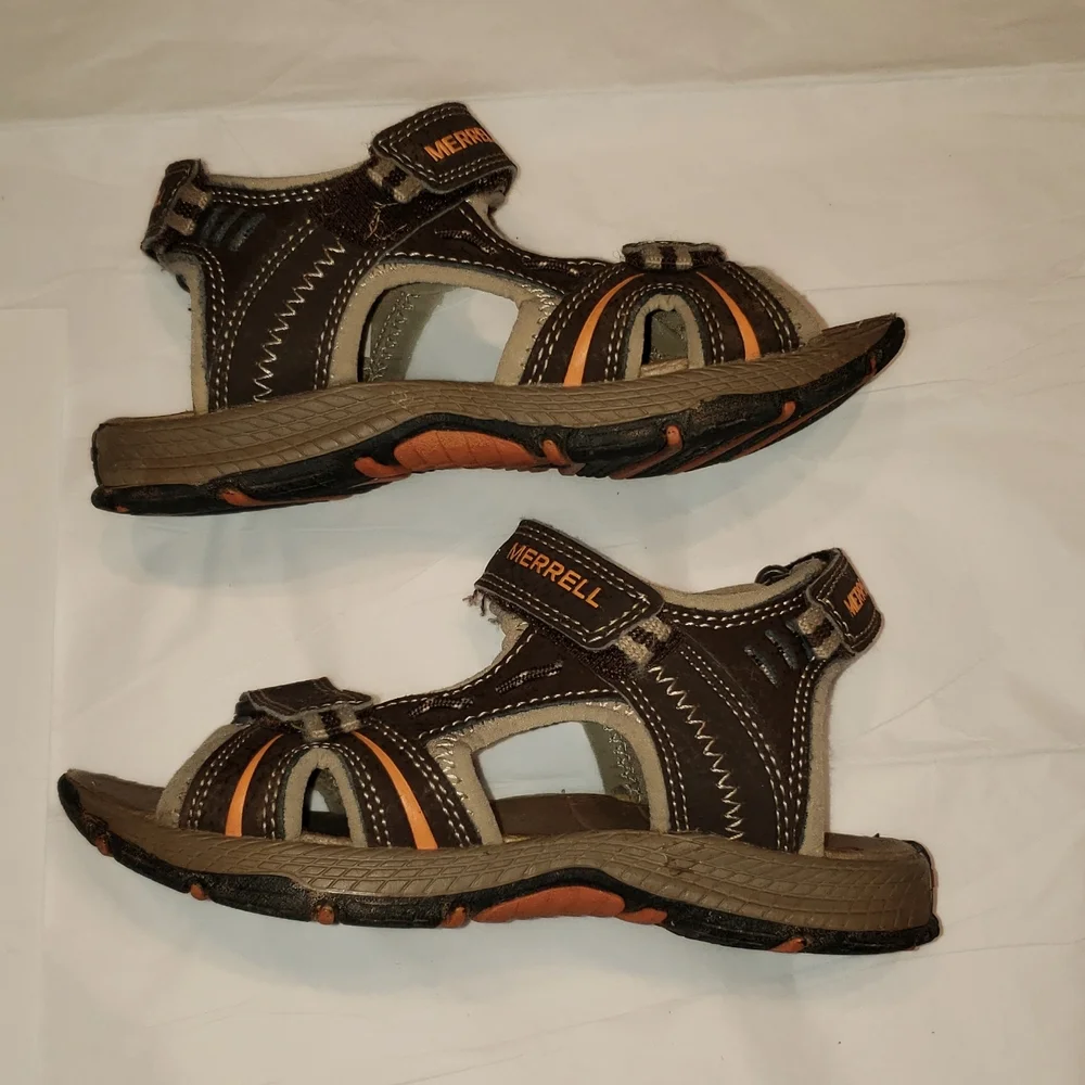 Merrell Sandals Water Leather Upper Hiking Active Sporty Kids 11 EUC